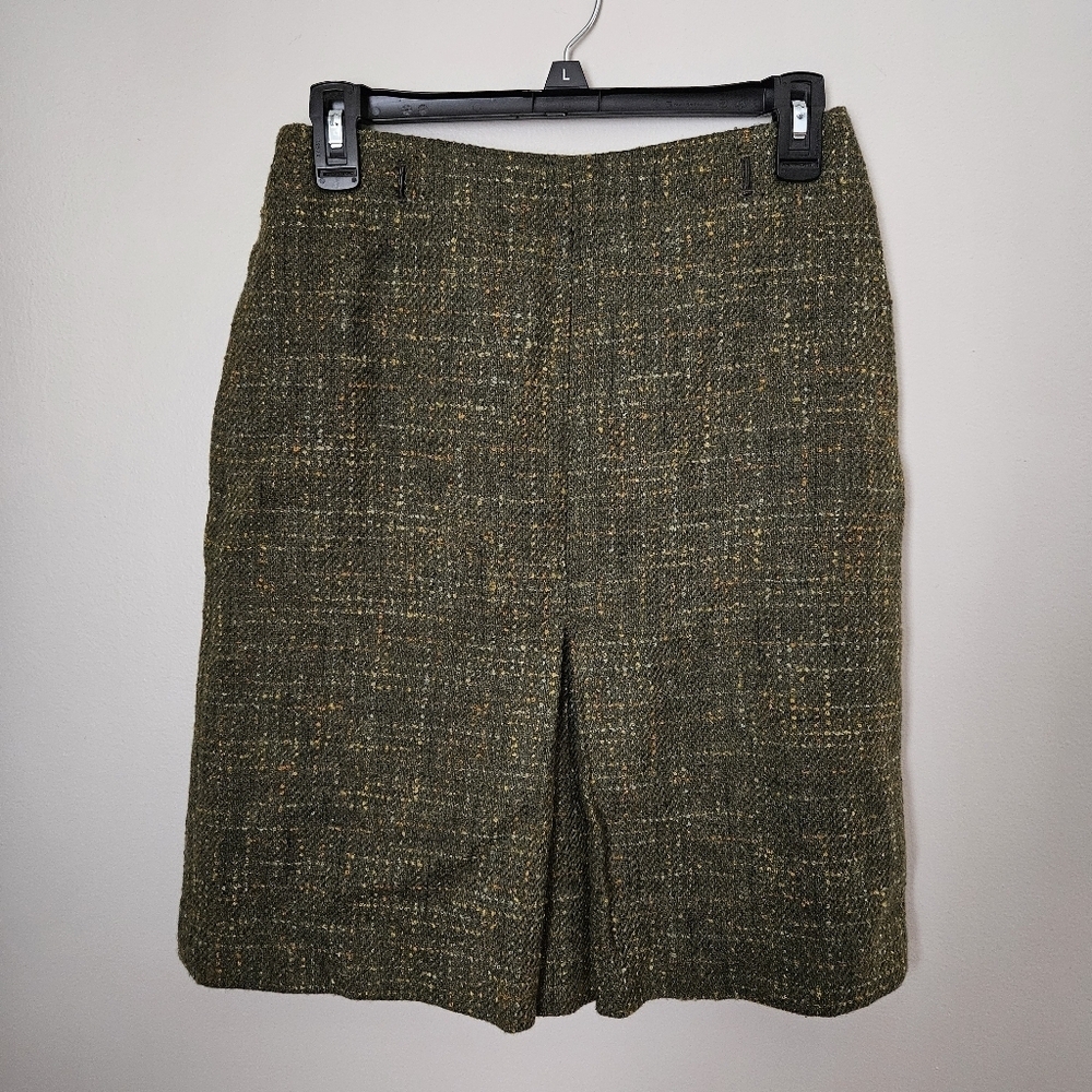 Loft Skirt Wool Green Business Casual Neutral - Picture 9 of 9